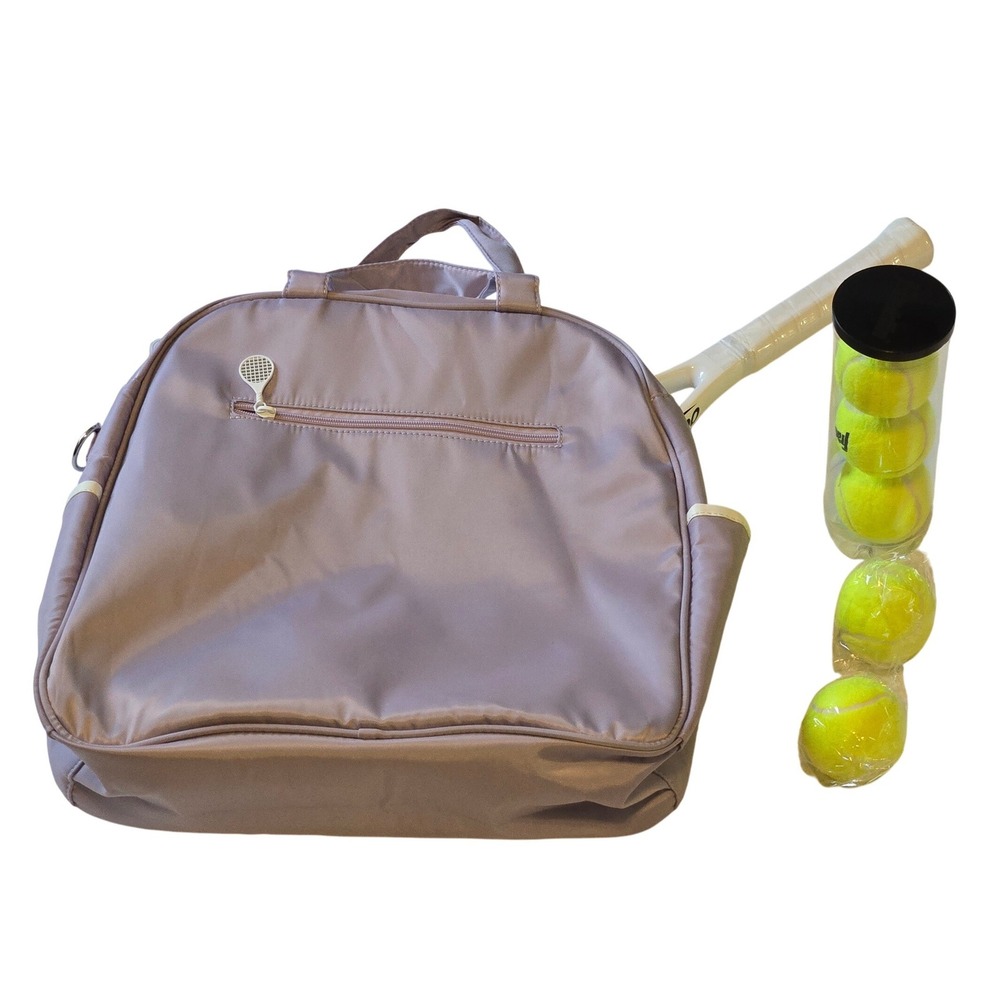 Tennis Bag Set Racket Balls Pink Travel Sport Kit - Picture 8 of 8